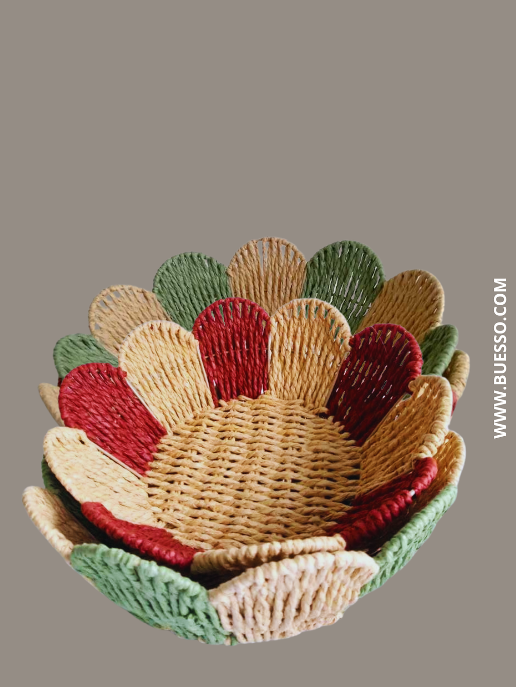 Panier tressé rond VERT