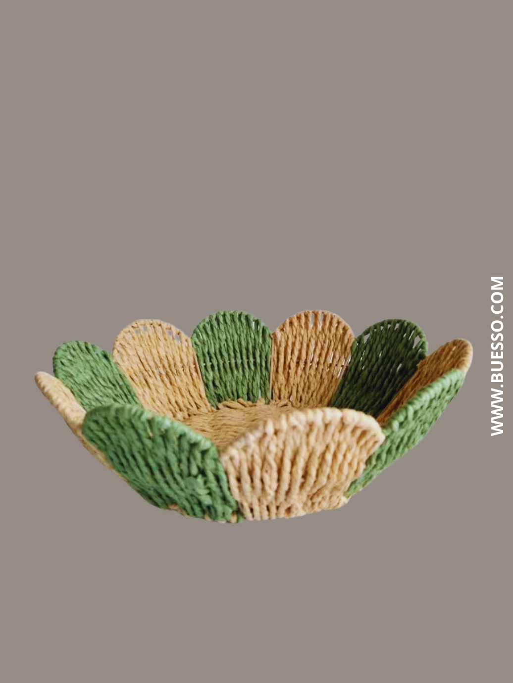 Panier tressé rond VERT