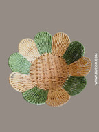Panier tressé rond VERT