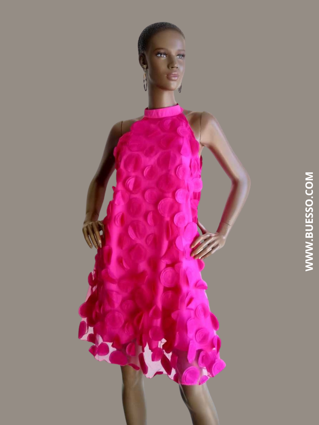 Robe tulle rose fuchsia à pois