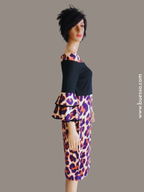 Robe léopard élégante avec manches à volants