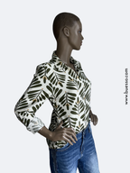 Chemise femme KAKI imprimée chic | Pour sublimer votre teint au naturel