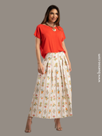 Pull femme corail col bateau à manches courtes