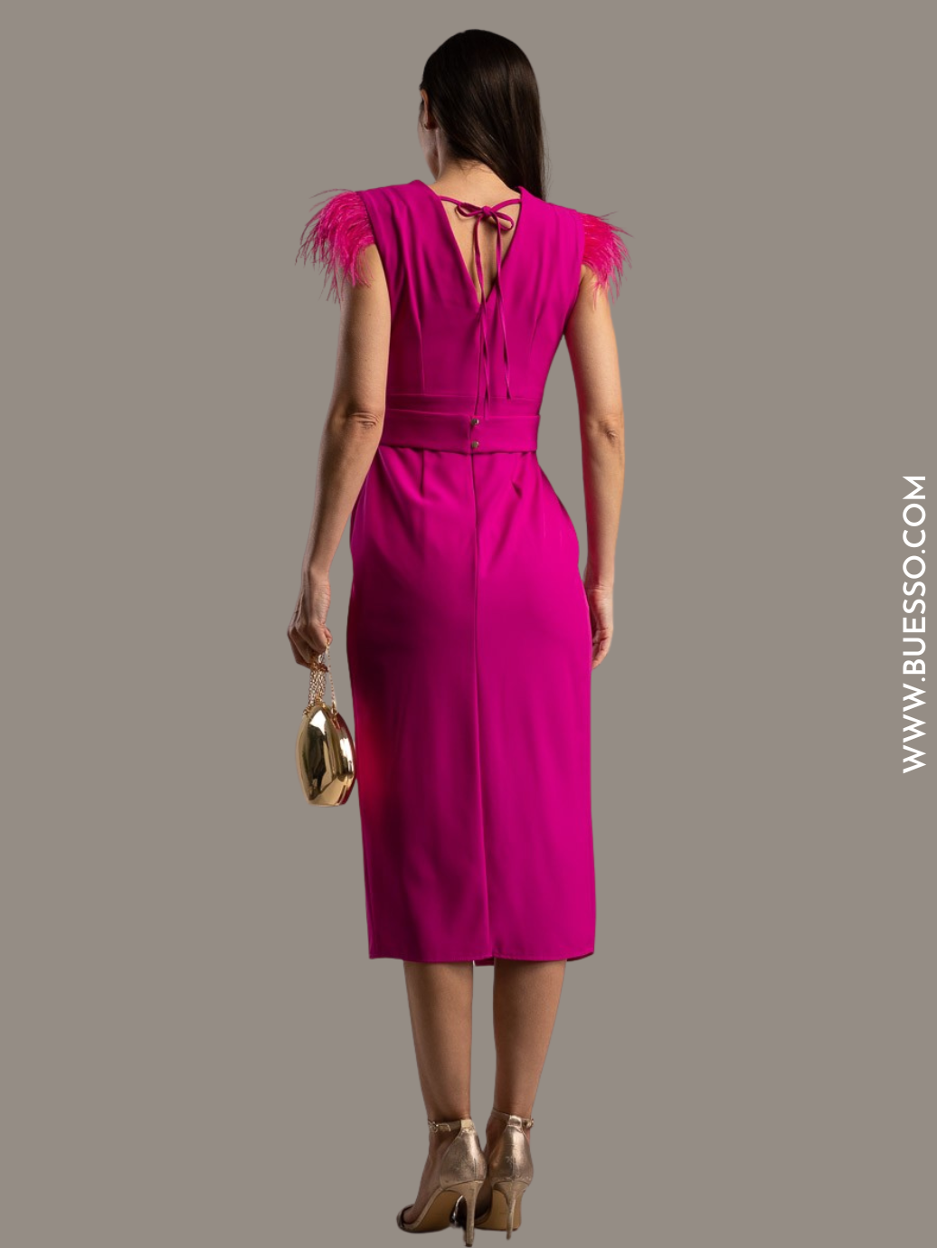 Robe de Cocktail rose fuchsia élégante 