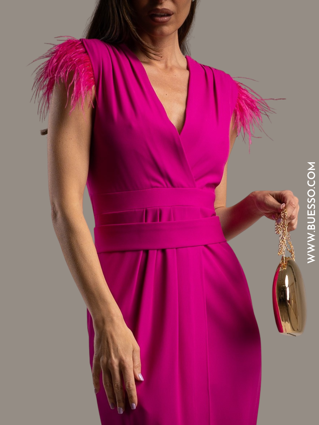 Robe de Cocktail rose fuchsia élégante 