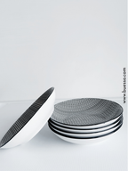 Assiette creuse en porcelaine noir & blanc
