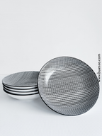 Assiette creuse en porcelaine noir & blanc