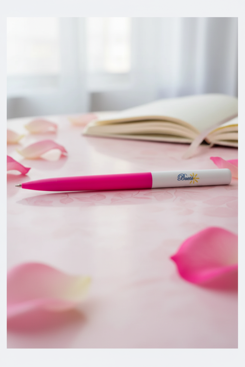 Stylo bille rose fuchsia BUESSO portrait
