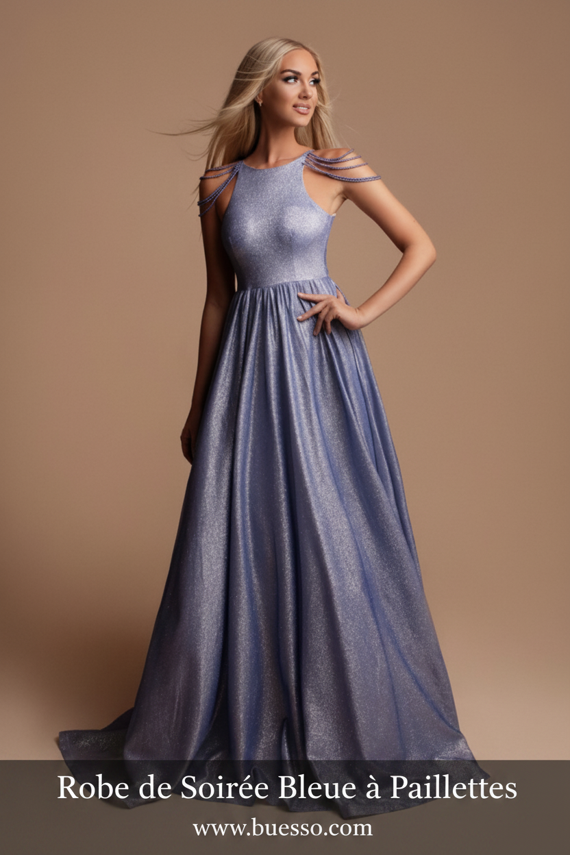 Épingle Pinterest Robe Bleue Paillettes BUESSO