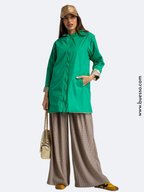 Imperméable réversible femme vert/doré
