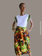 Jupe militaire VERTE en coton femme