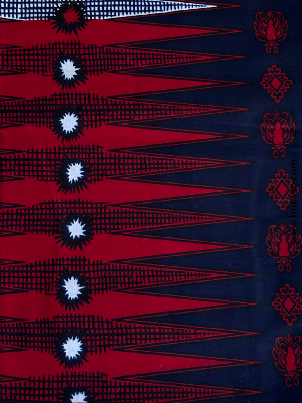 Pagne Wax Atchué bleu & rouge bordeaux