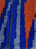 Pagne wax bleu & orange motif haute tour