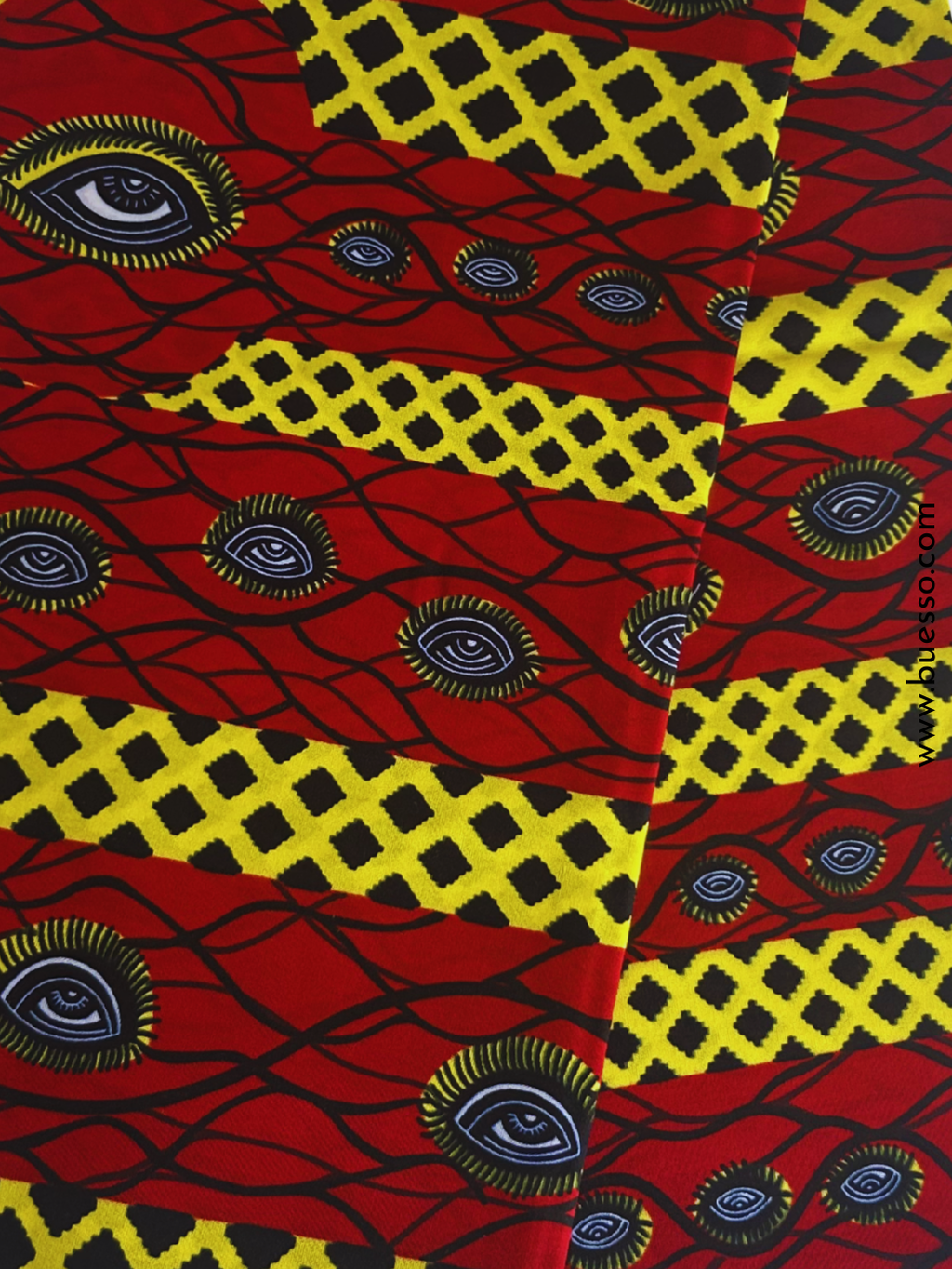 Pagne wax rouge oeil de ma rivale