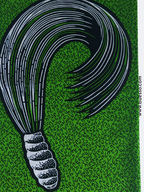 Pagne wax vert motif queue de cheval en coton