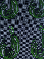 Pagne wax vert motif queue de cheval en coton