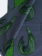 Pagne wax vert motif queue de cheval en coton