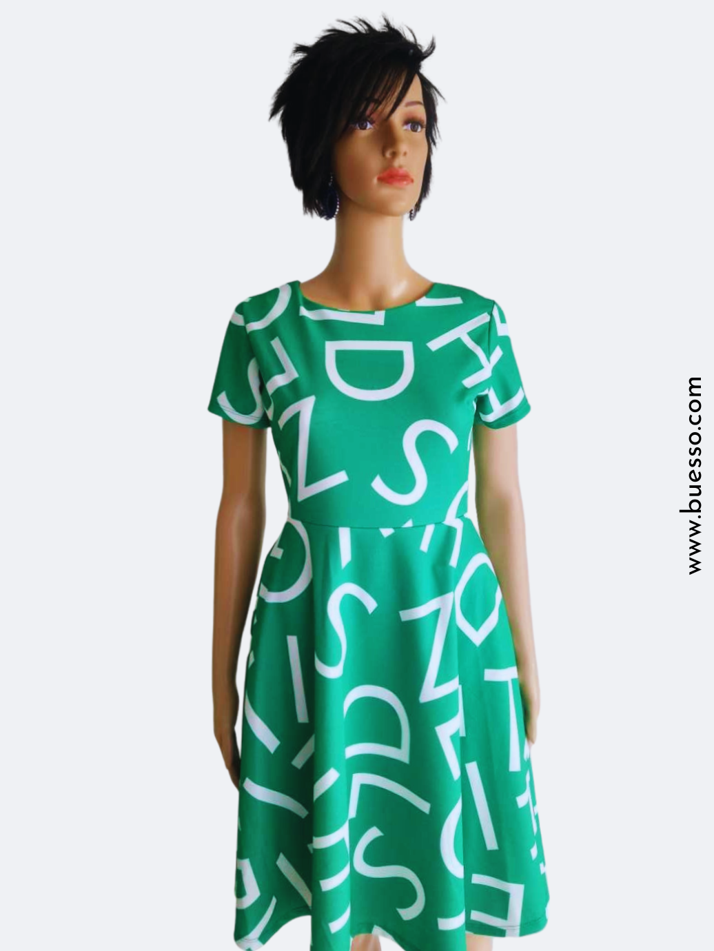 Robe femme rose fuchsia imprimée Alphabet à effet bonne mine