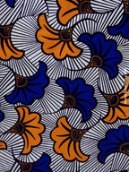 Pagne Wax Fleur de mariage Bleu & Jaune | L'éclat des couleurs vives