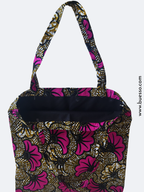 Tote bag en Wax FLEUR DE MARIAGE rose fuchsia 