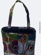 Tote bag en Wax multicolore motif disque