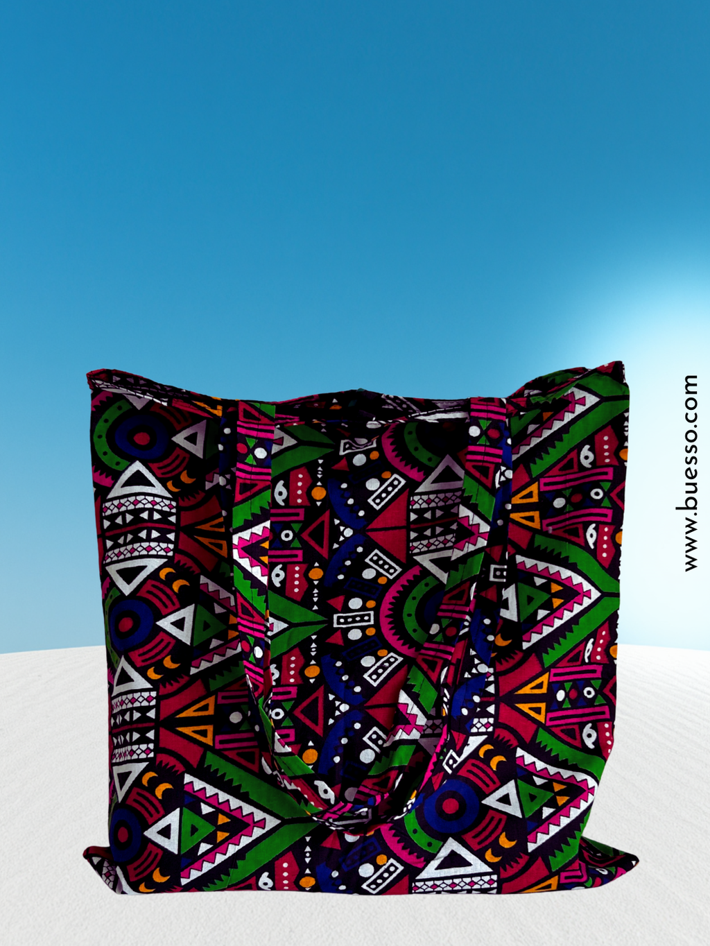 Tote bag en WAX Collier africain multicolore fait main