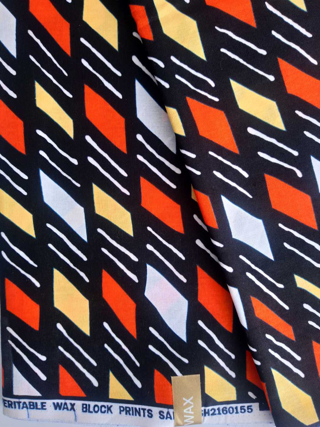Buesso - Pagne WAX GRAPHIQUE ORANGE