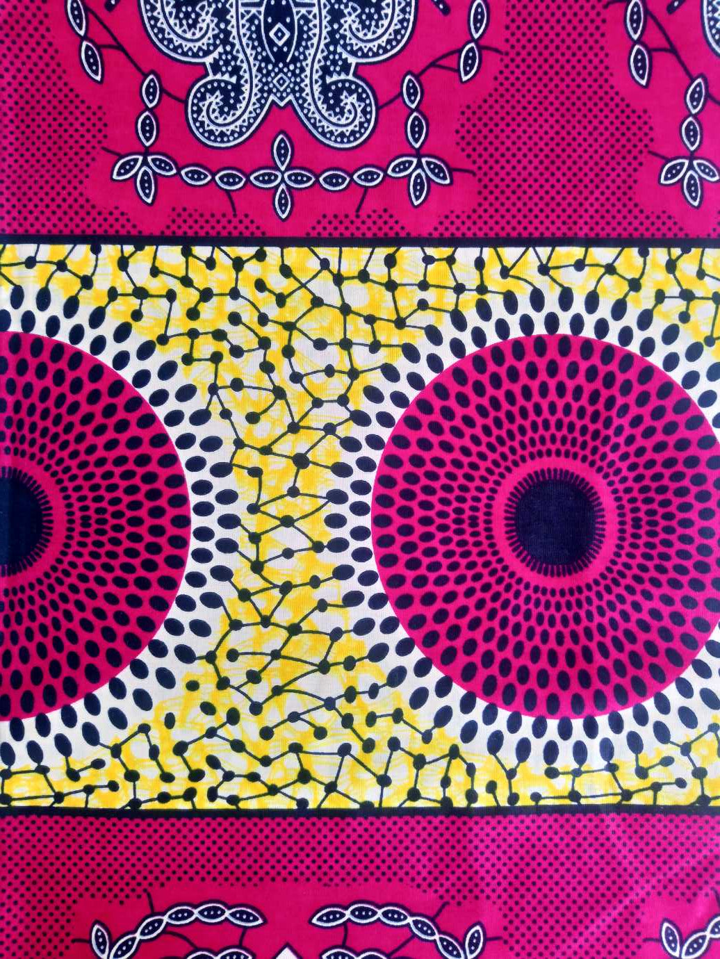 Pagne WAX DISQUE ROSE FUCHSIA