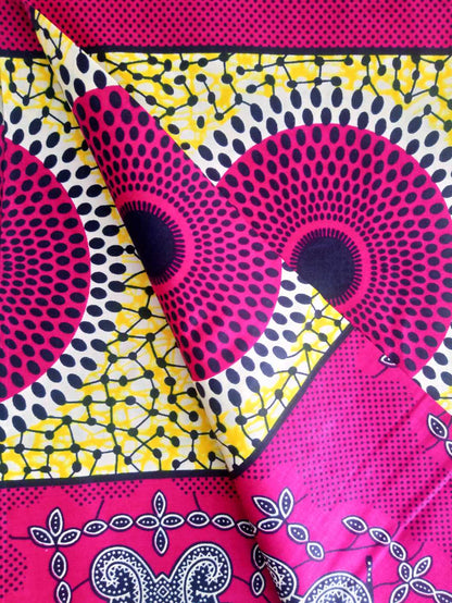 Pagne WAX DISQUE ROSE FUCHSIA