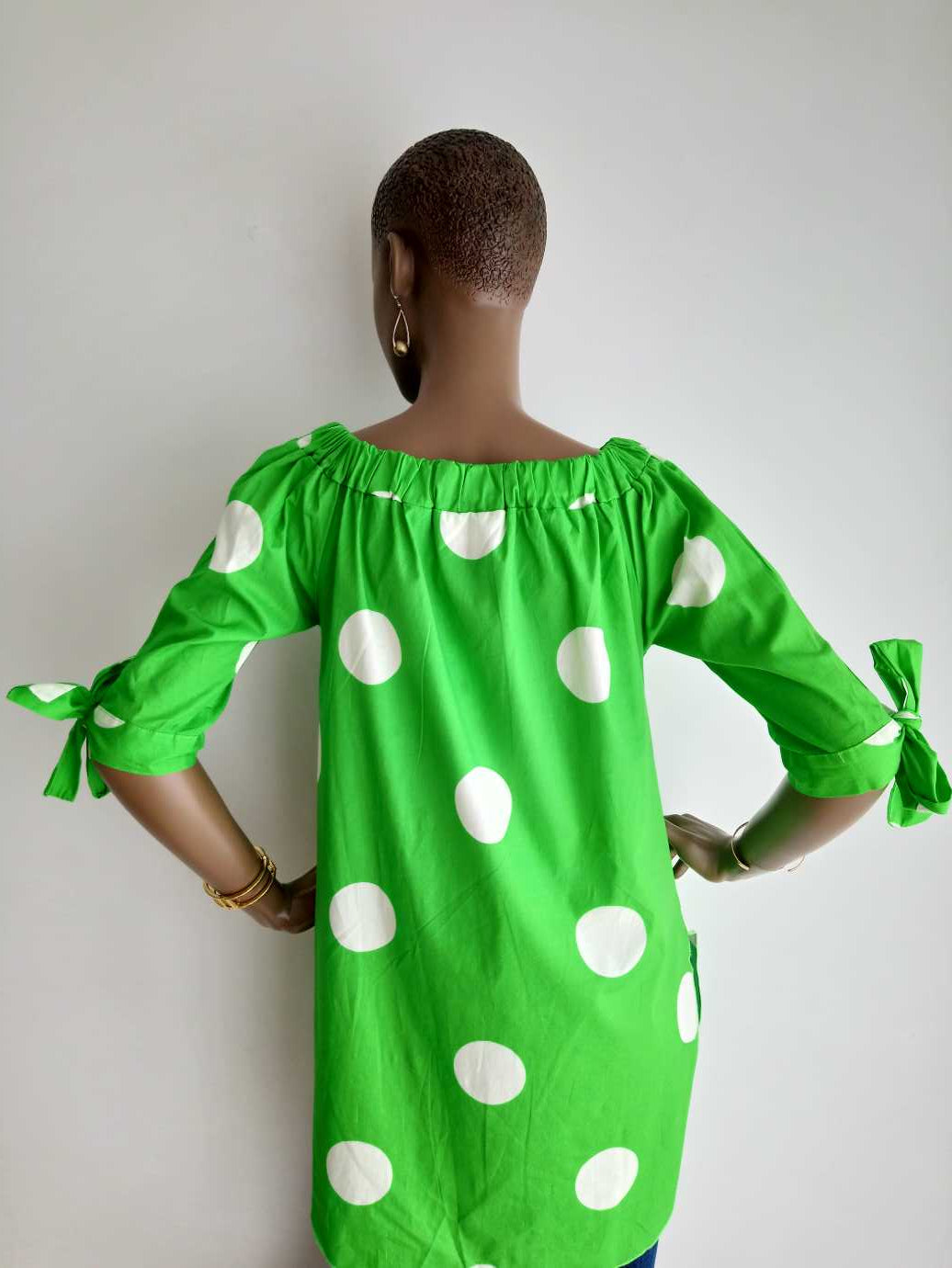 Buesso - Tunique à pois à nouer VERT POMME