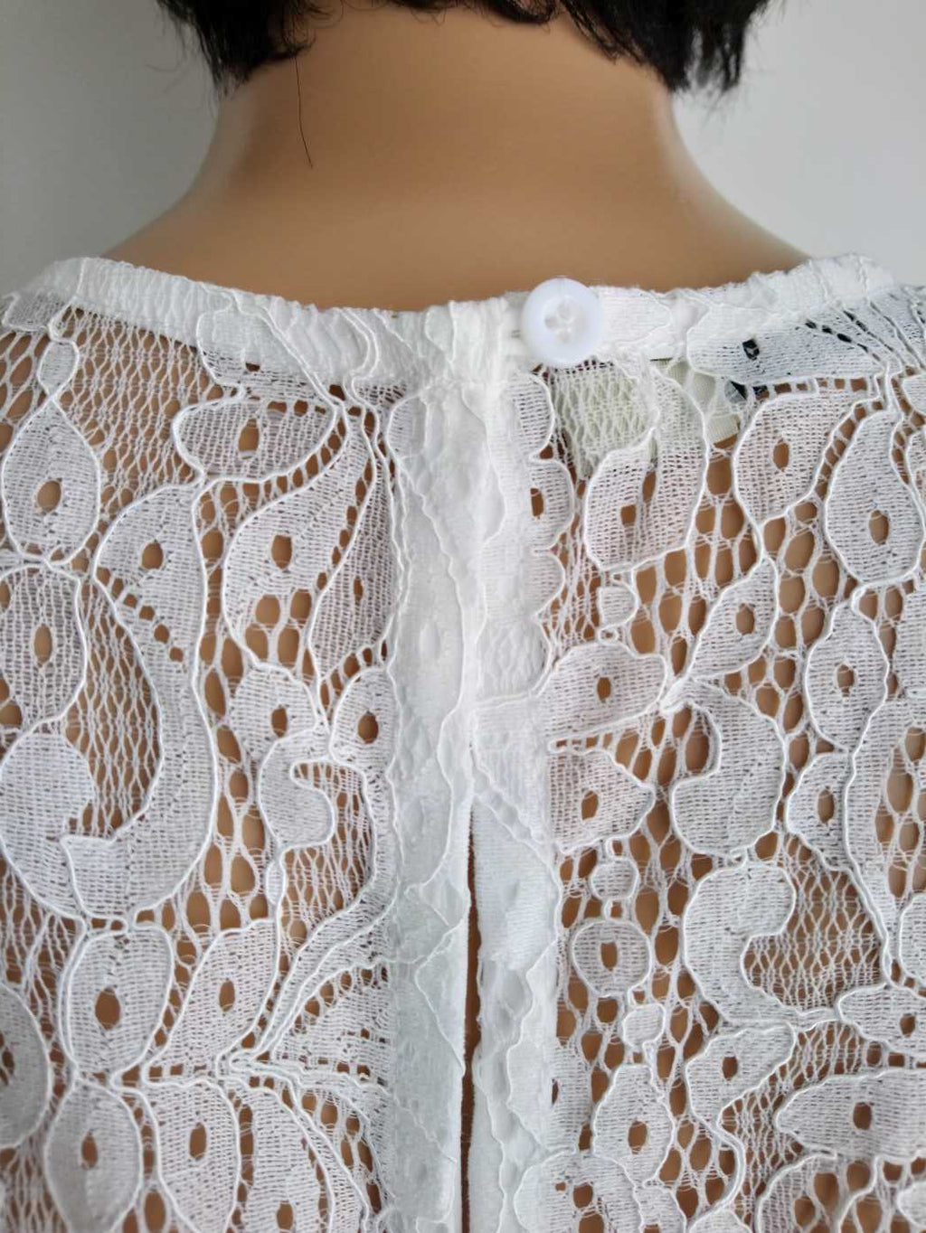 Blouse en dentelle BLEUE à rayures