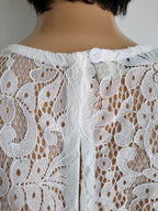 Blouse en dentelle BLEUE à rayures
