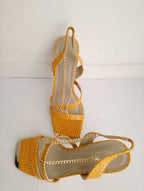 Mules JAUNE MOUTARDE/OR à talon