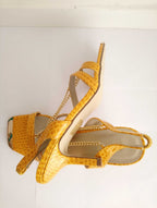 Mules JAUNE MOUTARDE/OR à talon