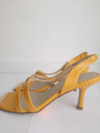 Mules JAUNE MOUTARDE/OR à talon