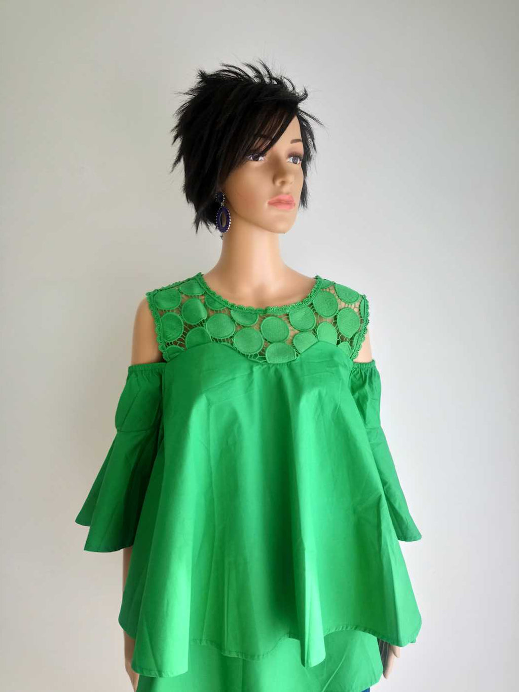 Buesso - Blouse en dentelle VERTE
