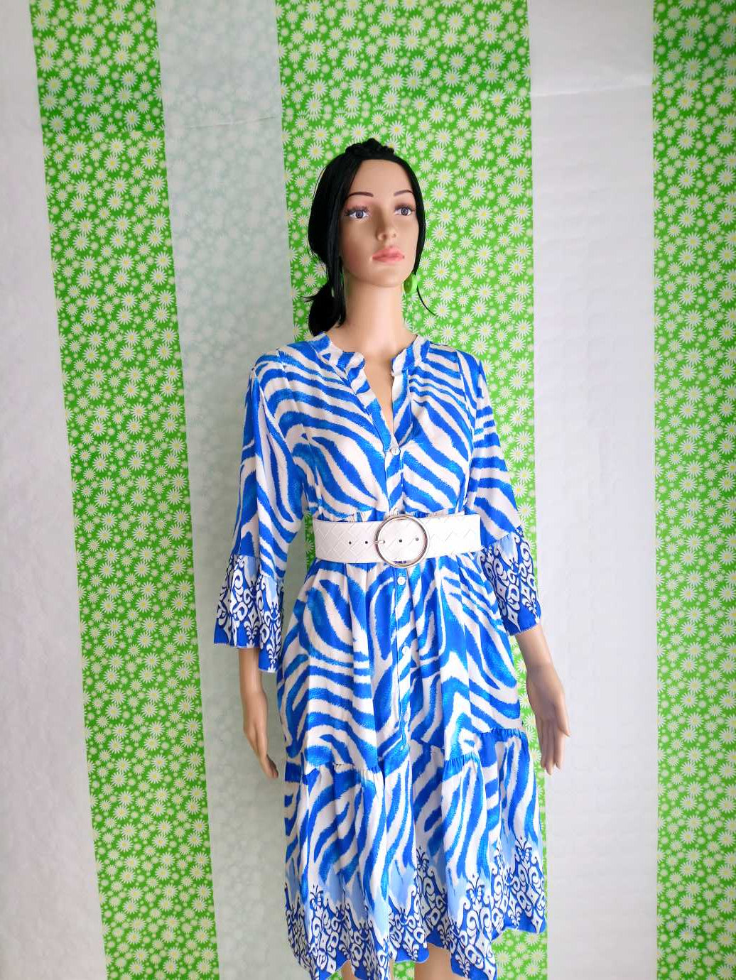 Robe z br e BLEUE manches 3 4 BUESSO