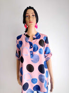 Chemisier femme ROSE POUDRÉE à pois