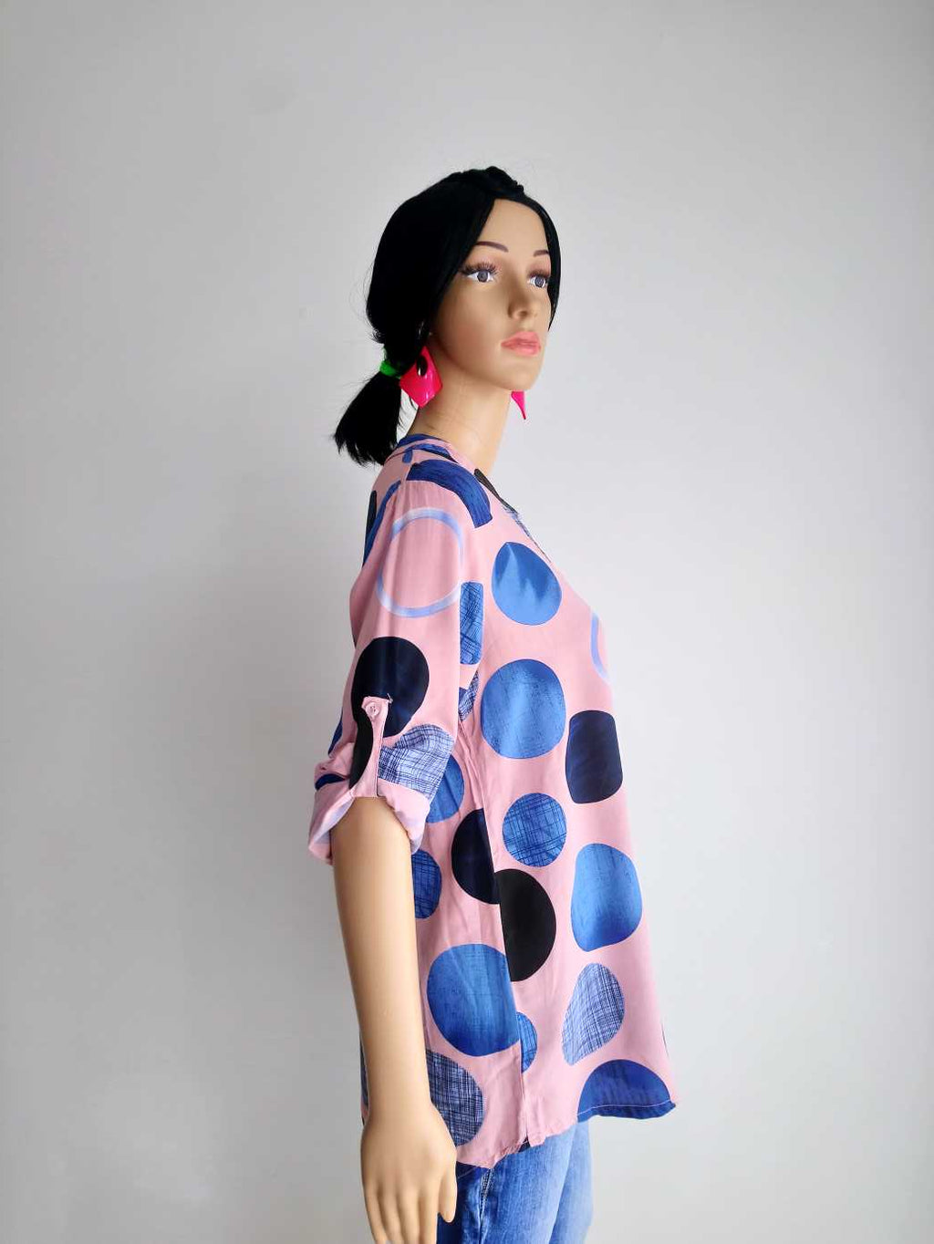 Chemisier femme ROSE POUDRÉE à pois