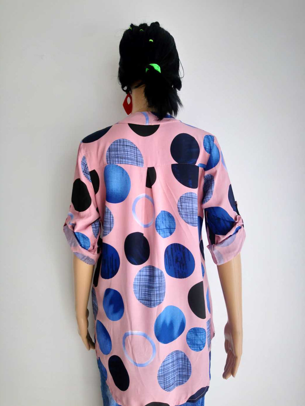 Chemisier femme ROSE POUDRÉE à pois