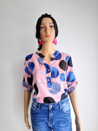 Chemisier femme ROSE POUDRÉE à pois